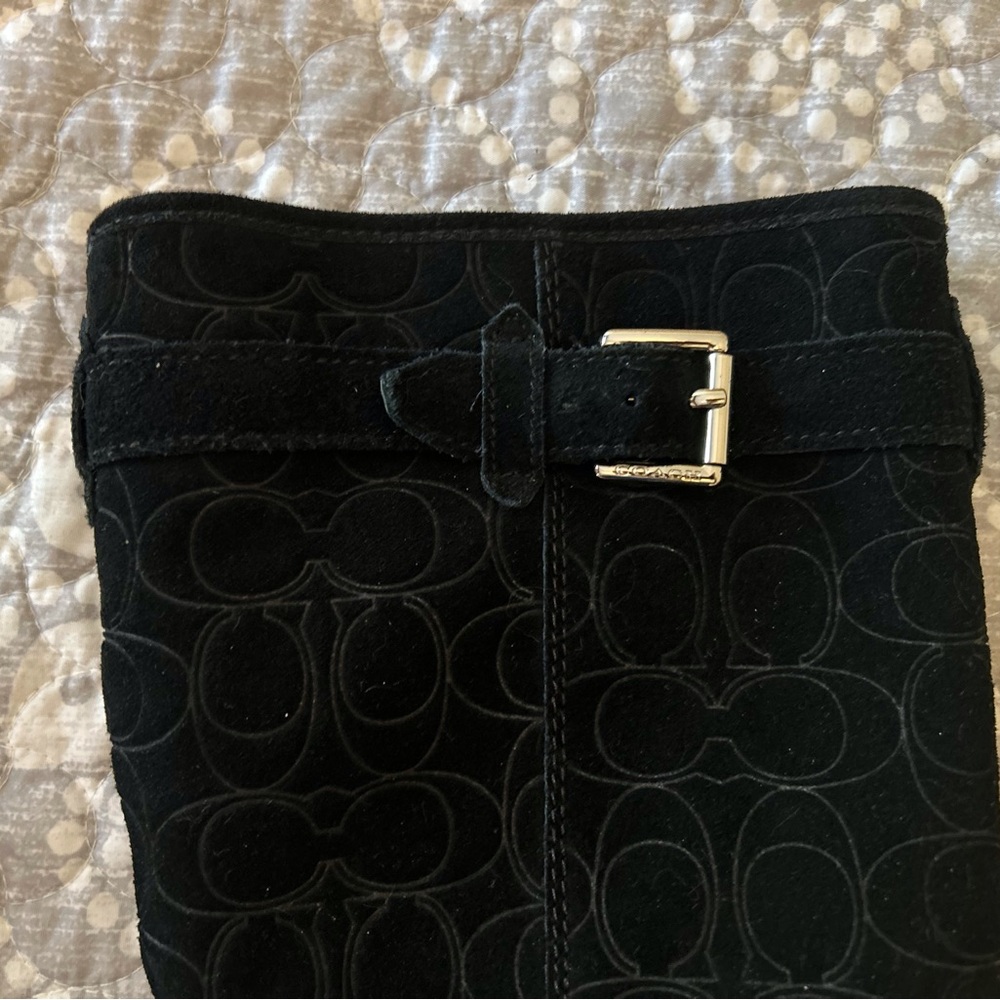Coach Thelma Signature Monogram Embossed Suede Boots - Picture 3 of 14
